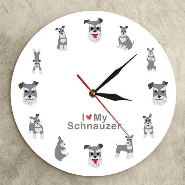 Cartoon I Love Schauzer Wall Clock Watch Hot on Sale