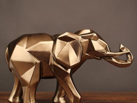 Modern Geometric Gold Elephant Resin Sculpture Statue Home Decoration For Cheap