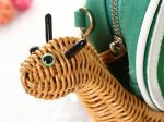 Green Snail Shape Rattan Straw Woven Shoulder Bag Handbag Supply