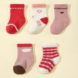 Wholesale 5pcs baby girl baby cute embroidered mid-tube socks Valentine s Day love four seasons short socks boneless suture Cheap