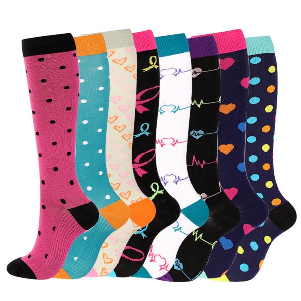 Wholesale 10pcs Valentine s Day Compression Socks Mid-calf Sports Pressure Slimming Beauty Leg Medical Auxiliary Elastic Socks Hot on Sale