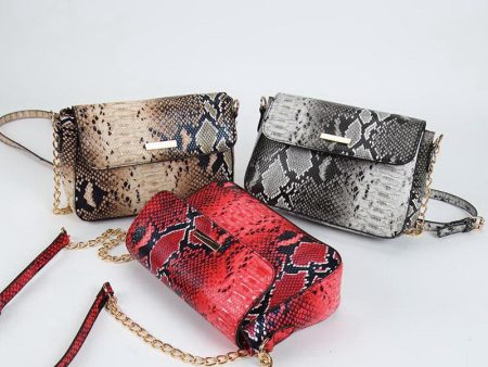 Snake Print Leather Women Small Purse Shoulder Bags Discount