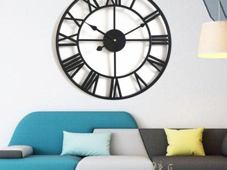 Retro Roman Number Large Metal Wall Clock Wall Decoration Supply