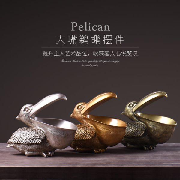 Pelican Bird Mouth Open Resin Sculpture Statue Home Decoration on Sale