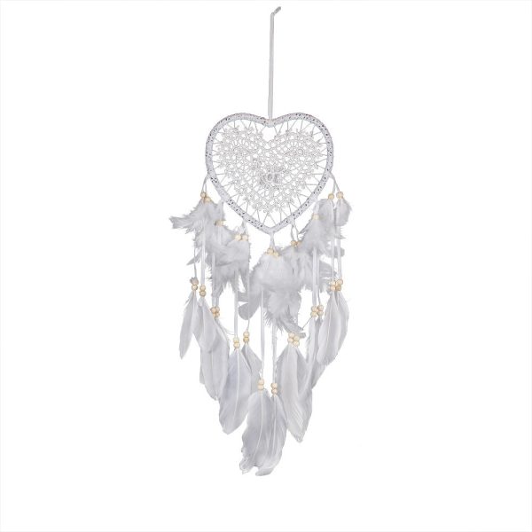 Love Heart Shape LED Night Light Dreamcatcher with Feather Supply