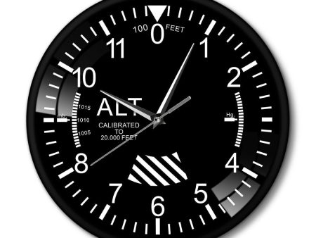 Modern Pilot Air Plane Altimeter Measurement Round Wall Clock Discount