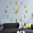 Chess Pieces Board Game Large Frameless DIY Wall Clock Online now