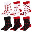 Wholesale 10pcs Valentine s Day Color Blocking Mid-calf Socks Love Heart Design Cotton Sports Leisure Online now