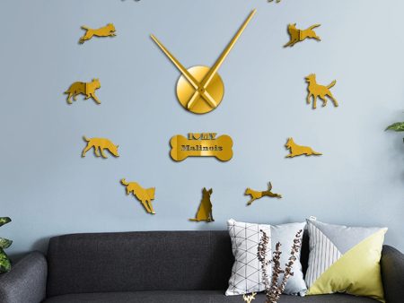 Mechelse Shepherd Malinois Large Frameless DIY Wall Clock For Cheap