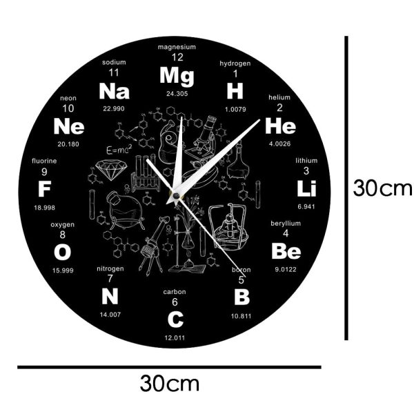 Periodic Table Of Chemical Elements Wall Clock For Discount