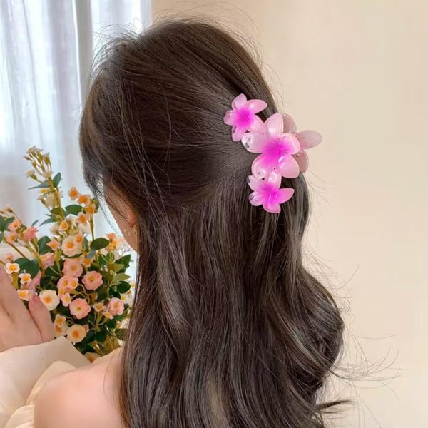 Wholesale large candy color flower hair clip three egg flower clip shark clip hair accessories Online Hot Sale