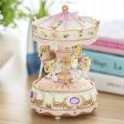 Resin Carousel Flashing LED Light Figurines Music Box Cheap