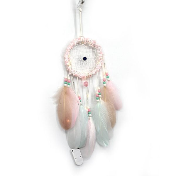 Feather Flower Night Light Walling Hanging Feather Dreamcatcher Online