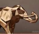 Modern Geometric Gold Elephant Resin Sculpture Statue Home Decoration For Cheap