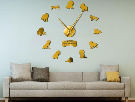 Cavalier King Charles Spaniel Large Frameless DIY Wall Clock Gift Cheap