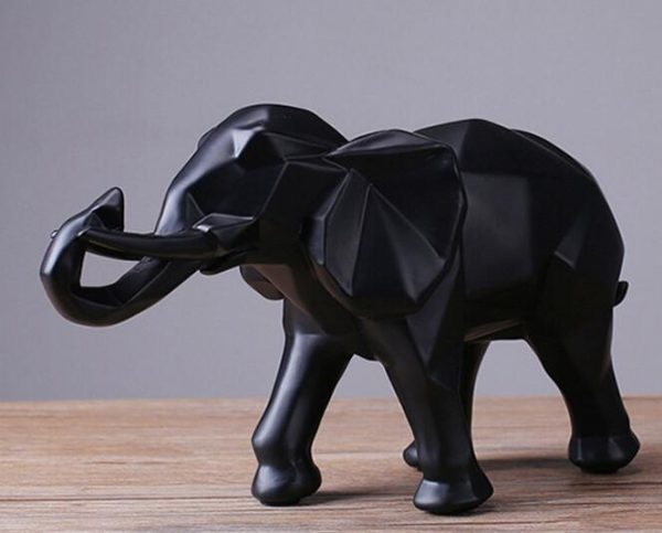 Abstract Black Elephant Resin Sculpture Statue Home Decoration Online Hot Sale