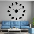 Chinese Pug Large Frameless DIY Wall Clock Pug Dog Gifts Online now