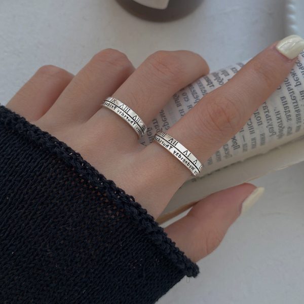 Wholesale Roman Numeral Ring Women s New Fashionable Cold Wind Men s Finger Ring Tanabata to Send Girlfriend Couple to Ring Hot on Sale