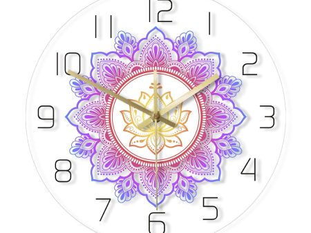 Mandala with Lotus Flower Arcylic Wall Clock Online