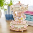 Resin Carousel Flashing LED Light Figurines Music Box Cheap