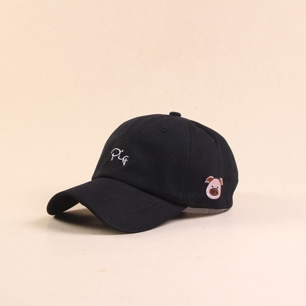 Cute Pig Embroidery Adjustable Snapback Baseball Cap Hat Discount