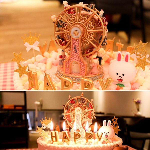 Rotating Ferris Wheel Resin Rotating Music Box Bear Music Box Christmas Gift Decoration For Discount