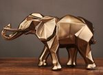 Modern Geometric Gold Elephant Resin Sculpture Statue Home Decoration For Cheap