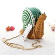 Green Snail Shape Rattan Straw Woven Shoulder Bag Handbag Supply