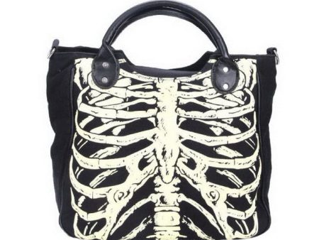 Luminous Gothic Skeleton Bones Tote Bag Handbag Cheap