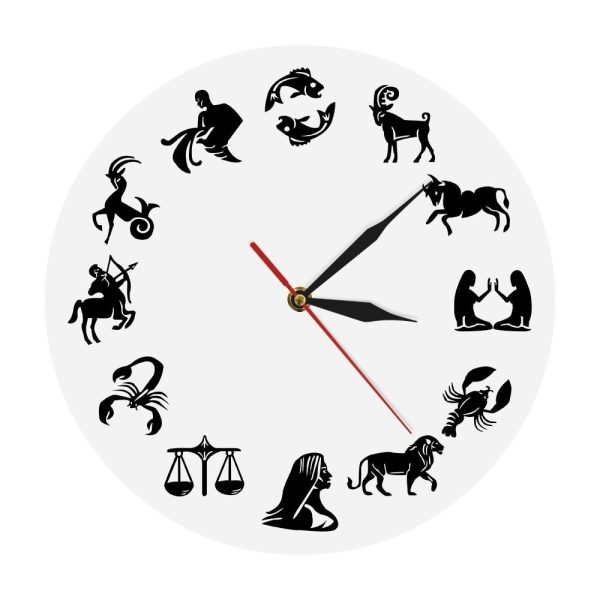 Astrology Art Zodiac Sign Wall Watch Clock Gift For Cheap