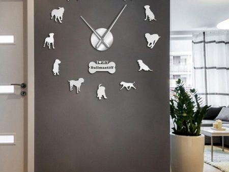 Bullmastiff Dog Large Frameless DIY Wall Clock Gift Cheap