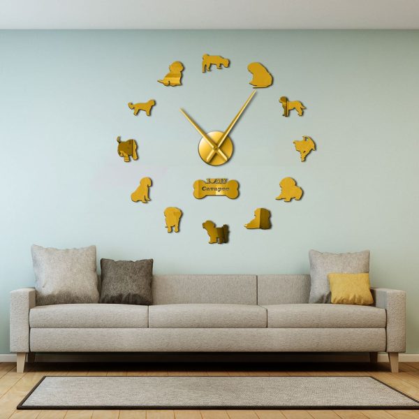 Cava Doodle Cavapoo Dog Large Frameless DIY Wall Clock Online Hot Sale