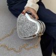 Sequins Patent Leather Heart Design Purses Handbag For Discount