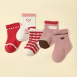 Wholesale 5pcs baby girl baby cute embroidered mid-tube socks Valentine s Day love four seasons short socks boneless suture Cheap