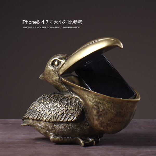 Pelican Bird Mouth Open Resin Sculpture Statue Home Decoration on Sale