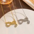 Wholesale Simple Fashion Personalized 8-shaped Love Micro-inlaid Zircon Necklace All-match Temperament Ladies Necklace Valentine s Day Gift Online Sale