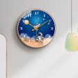 Cute Cartoon Astronaut Space 8 Inch Silent Wall Clock Children Bedroom Decor Online now