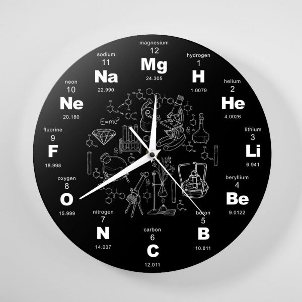 Periodic Table Of Chemical Elements Wall Clock For Discount