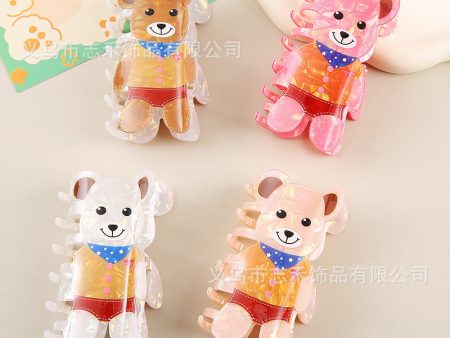 Wholesale Valentine s Day Cartoon Cute Gentleman Bear Hairpin Romantic Valentine s Day Love Rose Bear Strawberry Bear Grab Clip Sale