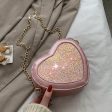 Sequins Patent Leather Heart Design Purses Handbag For Discount