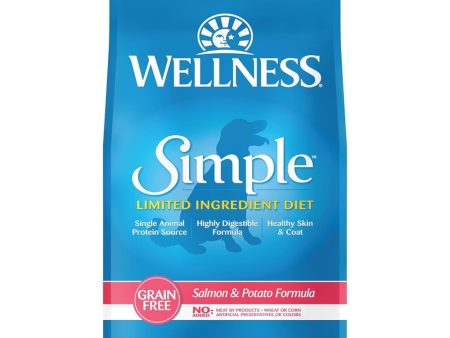 20% OFF+FREE WIPES : Wellness Simple Grain-Free Salmon & Potato Formula Adult Dry Dog Food 24lb Supply