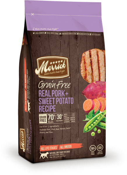 Merrick Grain Free Real Pork & Sweet Potato Dry Dog Food For Sale