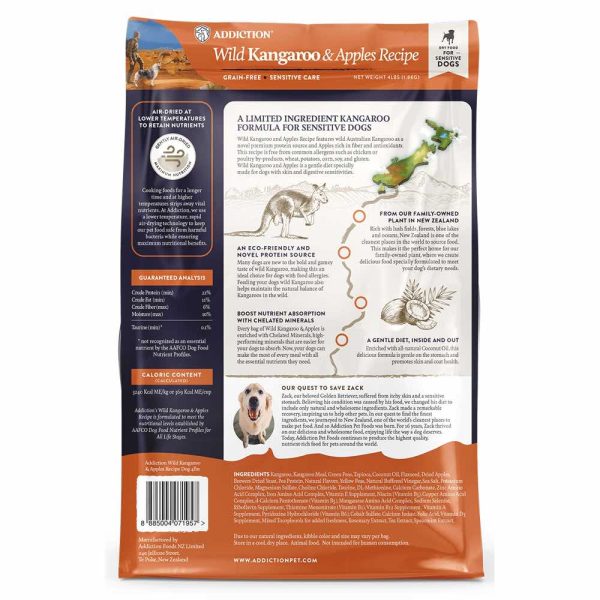 25% OFF BUNDLE DEAL: Addiction Wild Kangaroo & Apples Grain Free Dry Dog Food For Discount