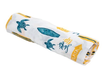 Oh So Soft Muslin Swaddle - Surf on Sale