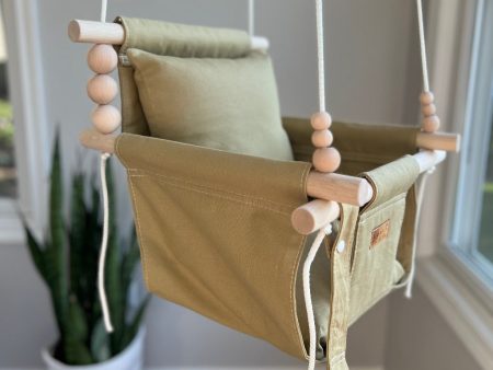 Indoor Baby Child Swing - Khaki For Discount