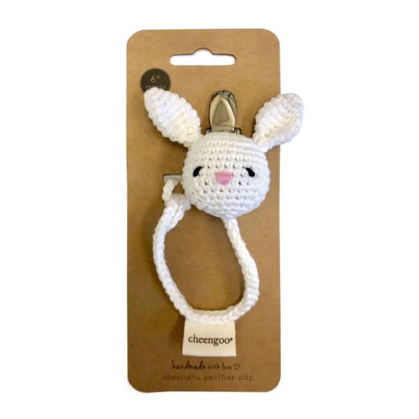 Handmade Crocheted Cotton Pacifier Clip - Bunny Online