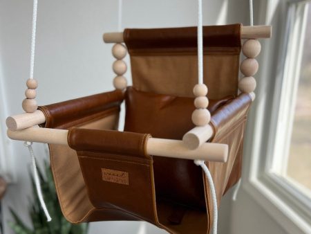 Indoor Baby Child Swing - Bourbon Leather Cheap