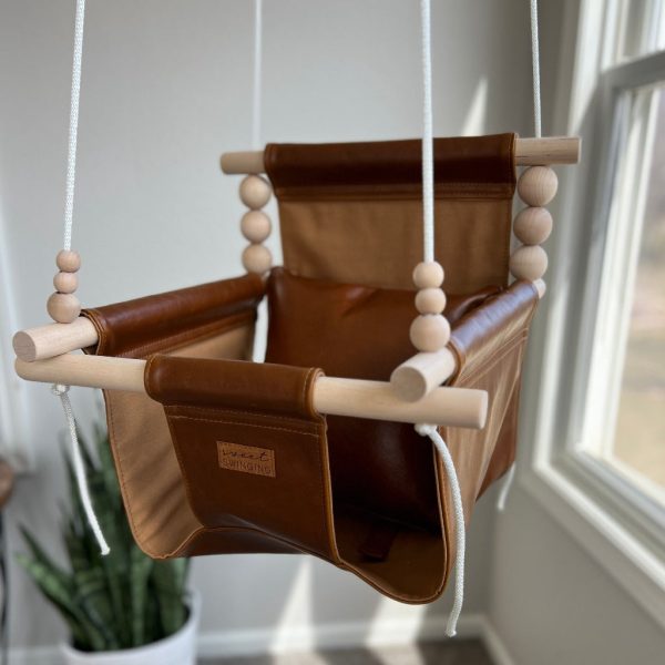 Indoor Baby Child Swing - Bourbon Leather Cheap