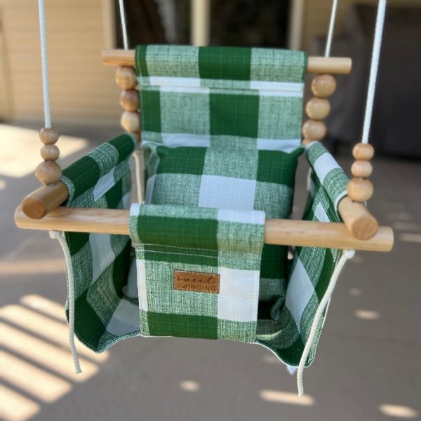 Outdoor Baby Child Swing - Green Buffalo Check Online Hot Sale