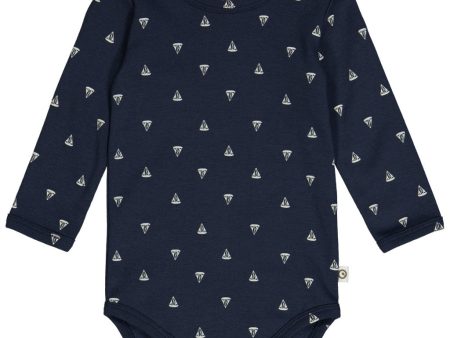 Long Sleeve Bodysuit - Sailboat Cheap